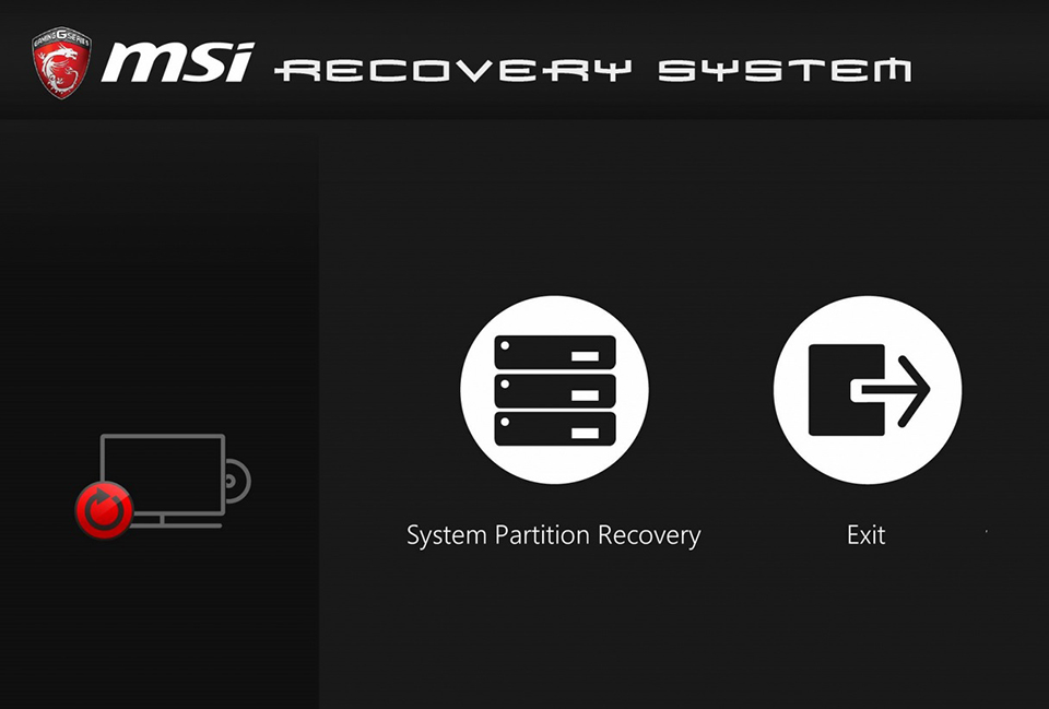 msi recovery system